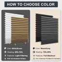 6 Pack Temporary Paper Blackout Blinds for Indoor Windows No Drill, 35" W x 59" H Adhesive Pleated Shades for Windows Cordless with 12 Clips, Room Darking Shades for Bedroom, Gray