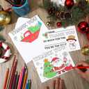 Qilery 96 Pcs Christmas Coloring Postcards with Envelopes Thank You Postcards DIY Craft Kit for Kids 5" x 7" Coloring Merry Christmas Greeting Cards Fill in The Blank Holiday for Kid Student Adult