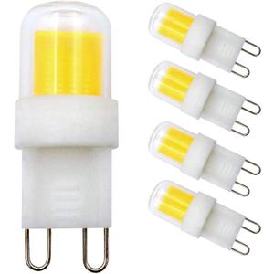 ZHENMING G9 LED Light Bulbs, Dimmable G9 Base, 4W Equivalent 40W Halogen, 300LM, Daylight White 6000K, AC 110V/120V/130V, G9 Bin-pin Base, G9 Bulbs for Home Lighting (Pack of 4)