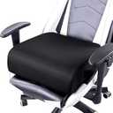 MABOZOO Extra Thick Chair Cushions, Office Chair Booster Seat Cushion to Raise Seat Height for Pain Relief, 18 x 16 x 6 inch Non Slip Memory Foam Thick Cushion with Carry Handle（Black）