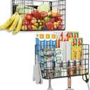 Magnetic Fridge Basket Storage Organzier for Fruit & Wrap, Magnetic Shelves for Side of Refrigerator for Kitchen,Laundry(2 Pack)