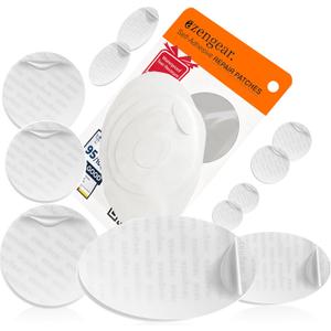 aZengear Repair Patches - Waterproof, Self-Adhesive, Tear-Cold-Heat-Resistant Polyester Fabric to Fix Down Jacket, Puffer, Snowsuit, Shoe, Tent, PVC, Clothing, Upholstery (Transparent)
