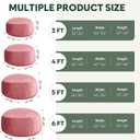 3 Ft Bean Bag Chair, Memory Foam Bean Bag Chairs for Adults with Filling, Round Bean Bag Sofa with Filler Included, Beanbags with Soft Dutch Velvet Fabric,3 Foot,Pink