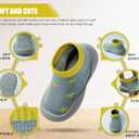 Baby Shoes Boys Girls First Walking Shoes Non Slip Soft Sole Sneakers Toddler Infant Babygirl Sock Shoes (Gray)