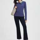 baleaf Women's Thermal Tops Long Sleeve Fleece Running Shirts Thumbhole Cold Weather Winter Gear Workout Base Layer (Blue, XXL)