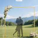 VEVOR Arch Backdrop Stand, 8 x 8 ft, Stable Structure, Easy Assembly, Square Gold Metal Arch Backdrop Stand for Wedding, Birthday Party, Graduation, Holiday Celebration, and Ceremony Decoration