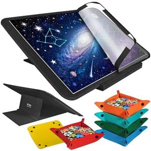 Metionga 1000 Pieces Jigsaw Puzzle Board with 6 Colored Sorting Trays & Cover, Lightweight Felt Puzzle Mat with Multi Angle Adjustable Stand, Portable Puzzle Table with Non-Slip Surface for Adults