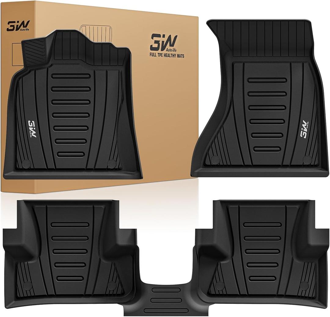 3W Floor Mats Fit for 2009-2017 Audi Q5/2013-2017 Audi SQ5, Custom Fit TPE All Weather Floor Liner Q5 1st and 2nd Row Full Set Car Mats Q5 Accessories