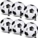 6 Pcs Soccer Ball Bulk Size 5/4/3 Deflated Soccer Balls with Pump for Youth Adult Game Training Practice Football for School Sports Game Birthday Gift Party (Classic)
