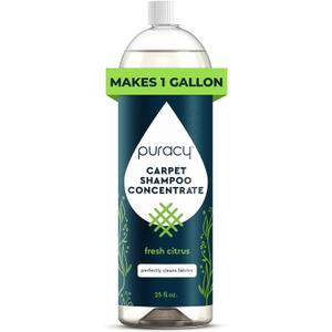 Puracy Carpet Shampoo Pet Carpet Cleaner Solution, Stain Remover, Pet Stain & Odor Remover, Rug & Upholstery Cleaning Solution, Concentrated (Fresh Citrus, 25oz)