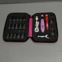 Lirmiery 17 Sizes Counting Crochet Hook Set Digital 2.50~14.0mm,2 Levels Brightness Dimmable Light Up Crochet Hooks for Stitch & Row Counter,Beginner Knitting Kit with 17Interchangeable Crochet Hooks