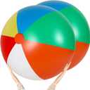 Tanlade 2 Pcs 5 Feet Giant Beach Ball Rainbow Color Big Inflatable Large Giant Ball Blow up for Adults Summer Pool Party Water Game Huge Toy