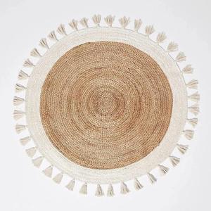 Fringed Braided Round Jute Rug (3' Round)