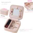KElofoN Travel jewelry case Travel jewelry box Travel Jewelry Organizer Small box Gift for Girls Women with Mirror(Pink)