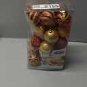 SHareconn 30ct 2.36 Inch Christmas Tree Balls Ornaments, Colored Shatterproof Plastic Decorative Baubles Decorations for Xmas Tree Decor Holiday Party Wedding Decoration (Red & Gold, 60mm)