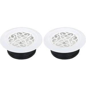 PATIKIL 6 Inch Round Air Vent, 2 Pack Adjustable Ceiling Diffuser Grill Cover ABS Louver Soffit Vent with Screen for Bathroom Kitchen Living Room, White