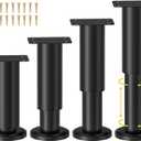 Wlrrcwdttc 4 Pcs Metal Adjustable Furniture Legs 4.72-7.08 inch, Adjustable Cabinet Legs for Sofa/Bed/Chair/Couch/Dresser/Table,Heavy Duty Bed Replacement Support Legs for Bed Frame/Bed Center Slat