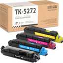 4 Pack TK5272 Toner Cartridge: Compatible TK5272K TK5272C TK5272M TK5272Y Toner Replacement TK-5272 Toner Cartridge for Kyocera ECOSYS M6235cidn M6630cidn Printer Black 8,500 Pages & Color 6,500 Pages (Black Cyan Magenta Yellow)