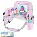 MENZOKE Kids Travel Tray for Toddler Car Seat, Toddler Gift for Girl Activities with Dry Erase Board & iPad Holder Stand,Road Trip Essentials Accessories Lap Tray for Girl as Birthday Gift, LightPurple
