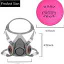 Reusable Half Face Cover - Respirator Mask with Filters for Painting, Dust, Welding, Resin, Fume and Organic Vapor Gas