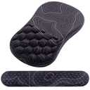 Mouse Pad Wrist Support, Laokiiy 2 in1 Keyboard Wrist Rest+ Ergonomic Mouse Pad, Non-Slip Wrist Rest for Computer Keyboard, Made Easy Typing & Relieve Wrist Pain(Black White)