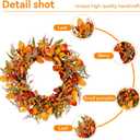 22" Fall Wreath for Front Door Pumpkin Artificial Wall Decor Autumn | Farmhouse Thanksgiving Fall Door Wreath Home Decor Porch Window Outdoor Indoor Door Fall Decorations Holiday Harvest Decor