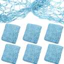 6 Pack Natural Fish Net Decorative Cotton Fishnet for Pirate, Mermaid, Nautical, Hawaii Luau, Ocean Themed Wall Hanging Beach Bash Decoration Supplies (Turquoise)