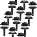 GreenLighting 35 Lumen Modern 2-Tier Low Voltage Path Light - Outdoor 2.5 Watt Landscape Light (12 Pack, Black)