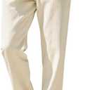 Heyfanee Mens Corduroy Casual Pants Relaxed Fit Trousers for Men with Belt Loops (36, Light Khaki)