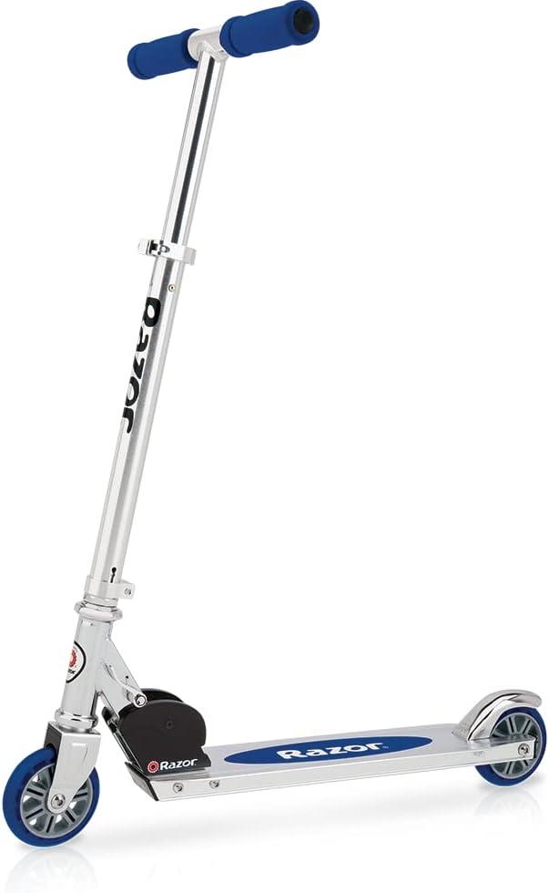 Razor A Kick Scooter for Kids - Lightweight, Foldable, Aluminum Frame, and Adjustable Handlebars (Blue)