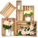 Wood Crates For Display,Rustic Crate Storage Decorative Boxes Set of 6.