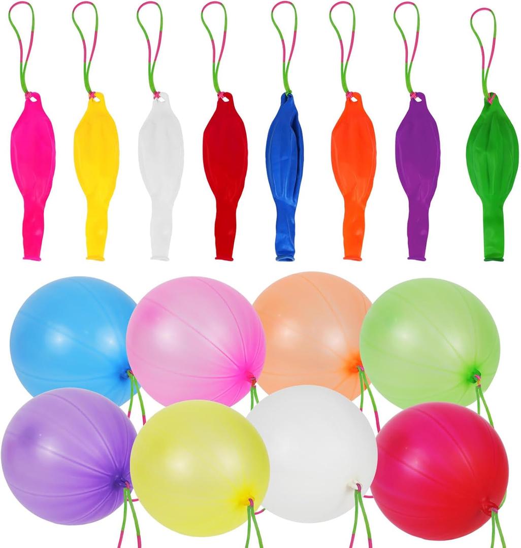 Neon Punch Balloons, Party Favors for Kids, Party Favor Bags/Box Fillers, Heavy Duty, (40-Pack), Easter Basket Stuffers, Sensory, Autism Toys
