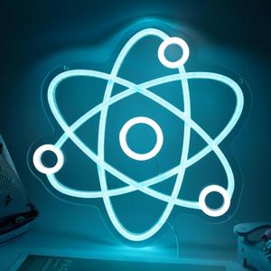 Atomic Neon Sign,Molecule Neon Light,Led Light Up Sign,Neon Science Decor,Led Sign for Science Classroom Bedroom Wall Decor Game Room Man Cave kids Room Decor