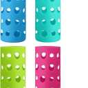 4 Pack Water Bottle Silicone Sleeve, Silicone Protective Holders for Glass Water Bottle, Slip Resistant & Durable Protective Covers for Smoothie, Drinks, Juice, Milk Bottles (Colorful)