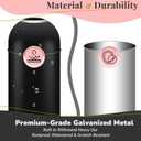 Large Commercial 75L/ 20 Gallon Trash Can - Premium Black Steel Open Top Trash Bin for Home, Office & Restaurant - Heavy-Duty & Durable Metal Garbage Cans - Indoor and Outdoor Use