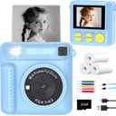 Kids Instant Print Camera - Christmas Birthday Gifts for Girls Boys, Instant Cameras That Print Photos for 4 5 6 7 8 9 10 Year Old Girl Birthday Gift with 32GB SD Card (Blue)