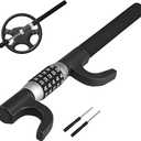 Steering Wheel Lock, 5 Coded Combination Anti-Theft Device Heavy Duty Steering Wheel Locks, High-Security Keyless Password Retractable Car Wheel Lock for Most Vehicles