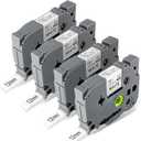 TZE-231 Compatible Label Tape Replacement for Brother TZe-231 TZ-231 Laminated P Touch Label Maker Tape, Black on White,for Ptouch PTD210 PTD220 PTH110 PTH111 PTD400,0.47" x 26.2'(12mm x 8m),4 Packs