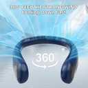 Kinhowly Portable Neck Fan,Hands Free Personal Wearable Bladeless Fan,6000mAh USB Rechargeable,360 Cooling,LED Display,4-Speeds,Birthday Gifts for Men Women Dad Mom,Mothers Day Gifts (Blue), Standard