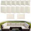 14 Piece Outdoor Cushion Covers Replacement, Waterproof Patio Couch Cushion Covers, Outdoor Furniture Sofa Covers with Zippers, Cover Only(14Pcs-Beige, 24 * 24 * 3.15-inch)