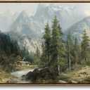 ARPEOTCY Rustic Landscape Wall Art, Rustic Nature Mountain Prints 20×40 in