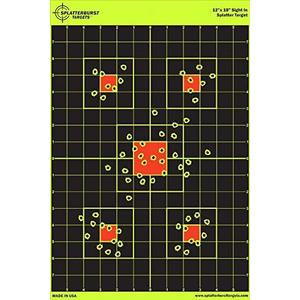 12"x18" Sight in Splatterburst Target - Instantly See Your Shots Burst Bright Florescent Yellow Upon Impact!