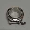 LECWOF V Band Clamp 2.25" Whole Stainless Steel 2 1/4 V Band Clamp Kit 2.25 v band clamp Downpipes Assembly Male Female Flanges (2.25" With Flanges)