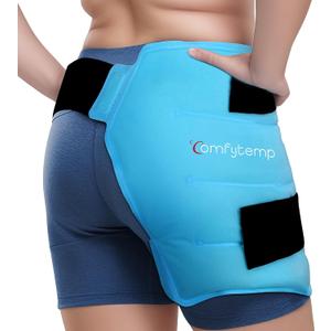 Comfytemp Large Hip Ice Pack Wrap for Sciatica, Hip Replacement, Fracture, Pain Relief, Injuries, Reusable Gel Cold Compress Brace Physical Therapy Recovery Gifts (L/XL), Blue  