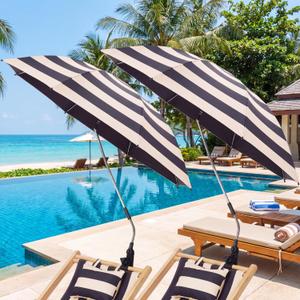 2 Pcs Beach Umbrella, Cream, 48 inches