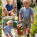 Custoneei 2 Pack Toddler Boys Short Sleeve Shirts, 2-Color, 4T