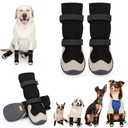 Dog Shoes for Small Dogs, Dog Snow Boots Winter, Dog Booties and Paw Protectors to Prevent Licking, Anti-Slip Dog Shoes with Reflective for Hot Pavement,Hardwood Floors, Hiking (Size 1)