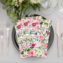 120Pcs Watercolor Rose Floral Disposable Paper Napkins - Guest Hand Towels for Wedding, Bridal Shower, Bathroom & Spring Parties (4.5x8 Inch)
