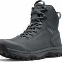 Tactical Boots for Men Lightweight Military Combat Boot Side Zipper Motorcycle Hiking Work Boots Waterproof 8 Inches (11, Dark Grey)