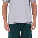 Keyocean Mens Pajama Set, Soft Cotton V-Neck Short-Sleeve T-Shirt & Shorts Summer PJ Set for Sleeping (Gray, XXL)
